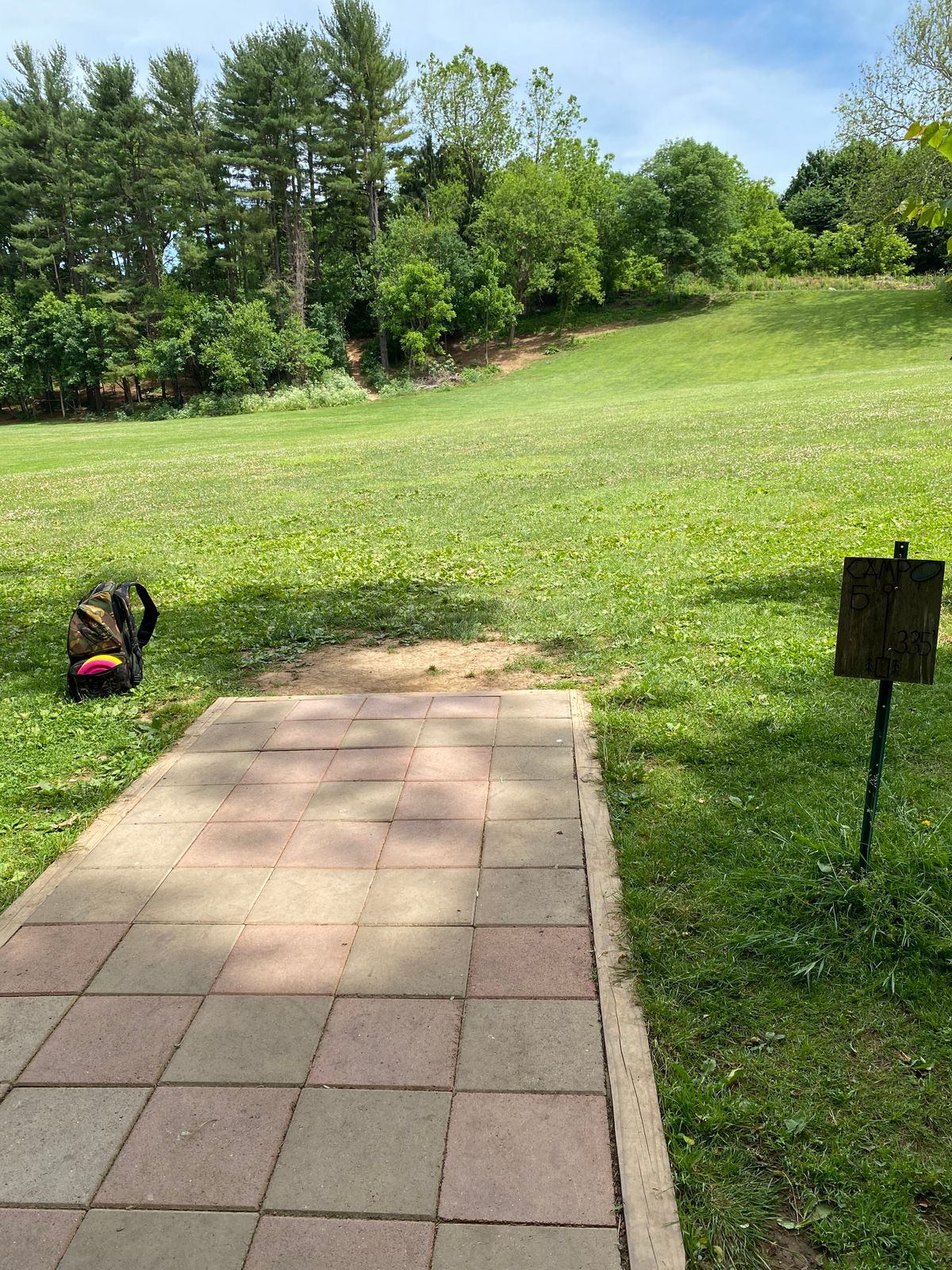 Tee #6 - basket on left side of hill
