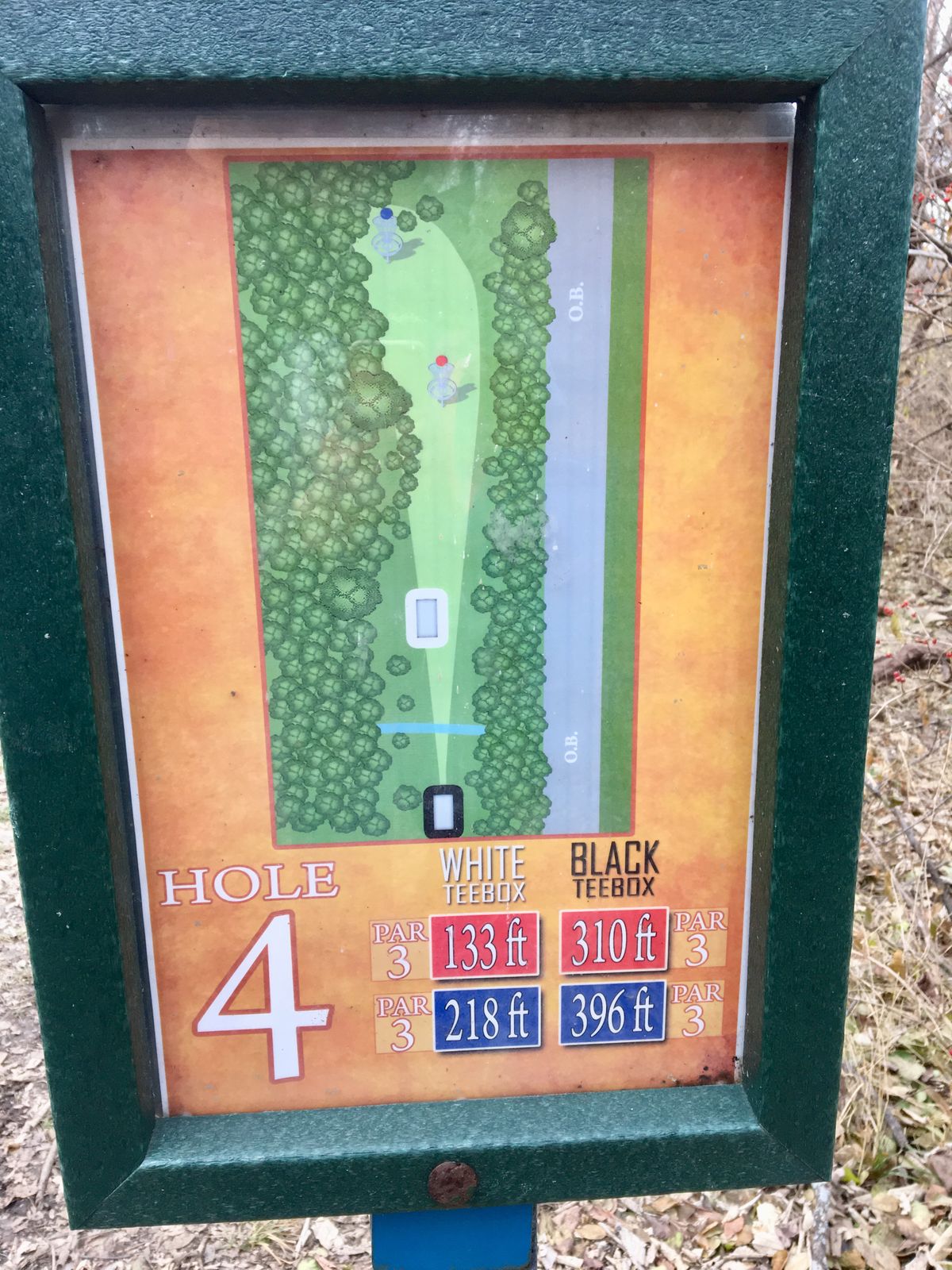 Hole 4 Tee Sign