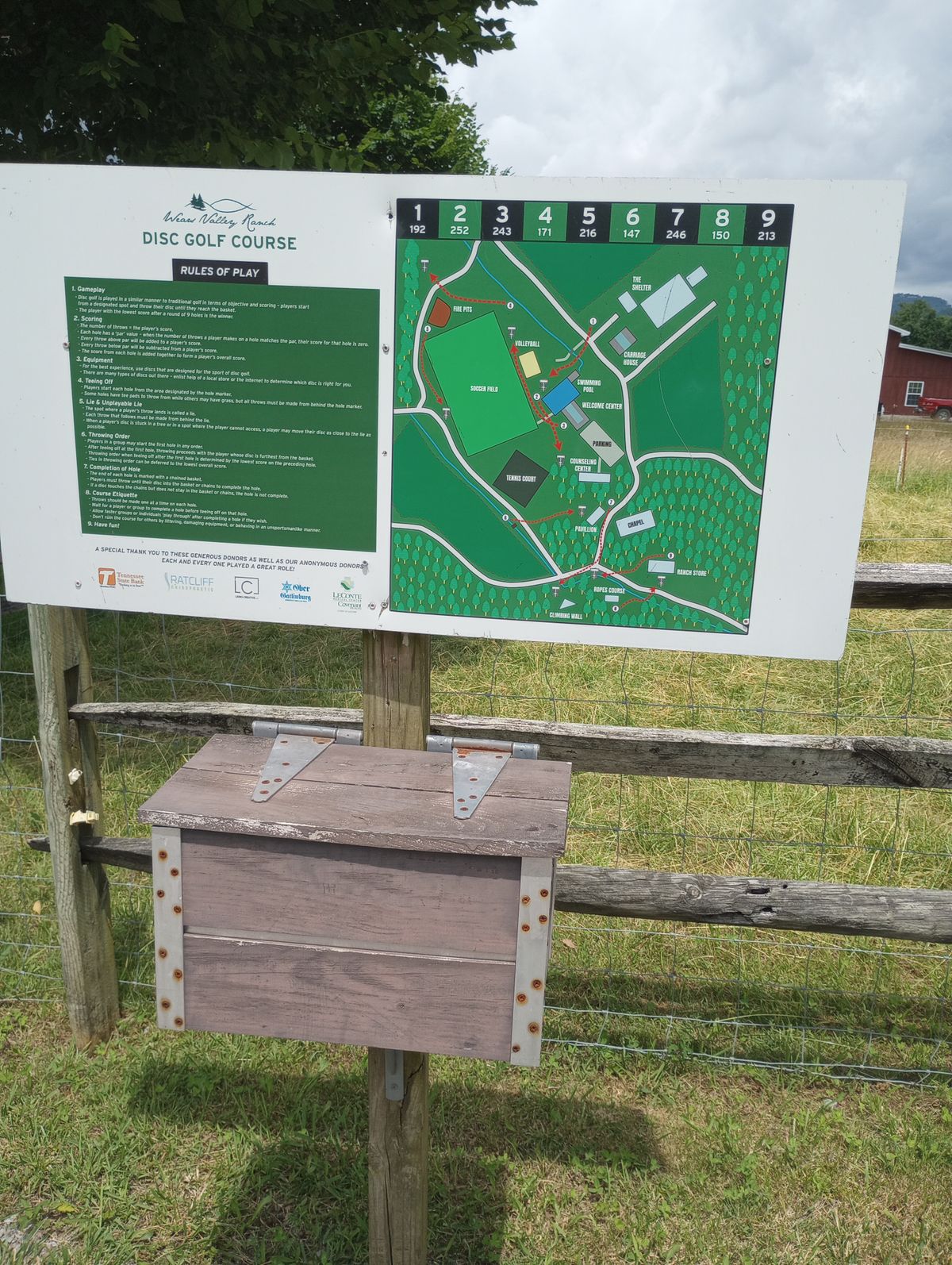 First tee sign map