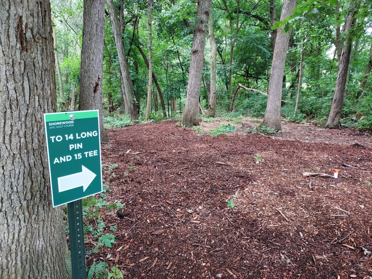14 short pin location - this is what is visible from the tees