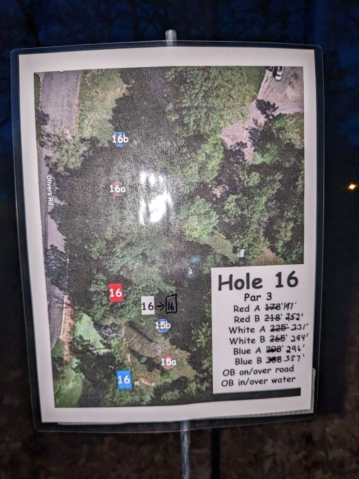 Hole 16 updated tee sign