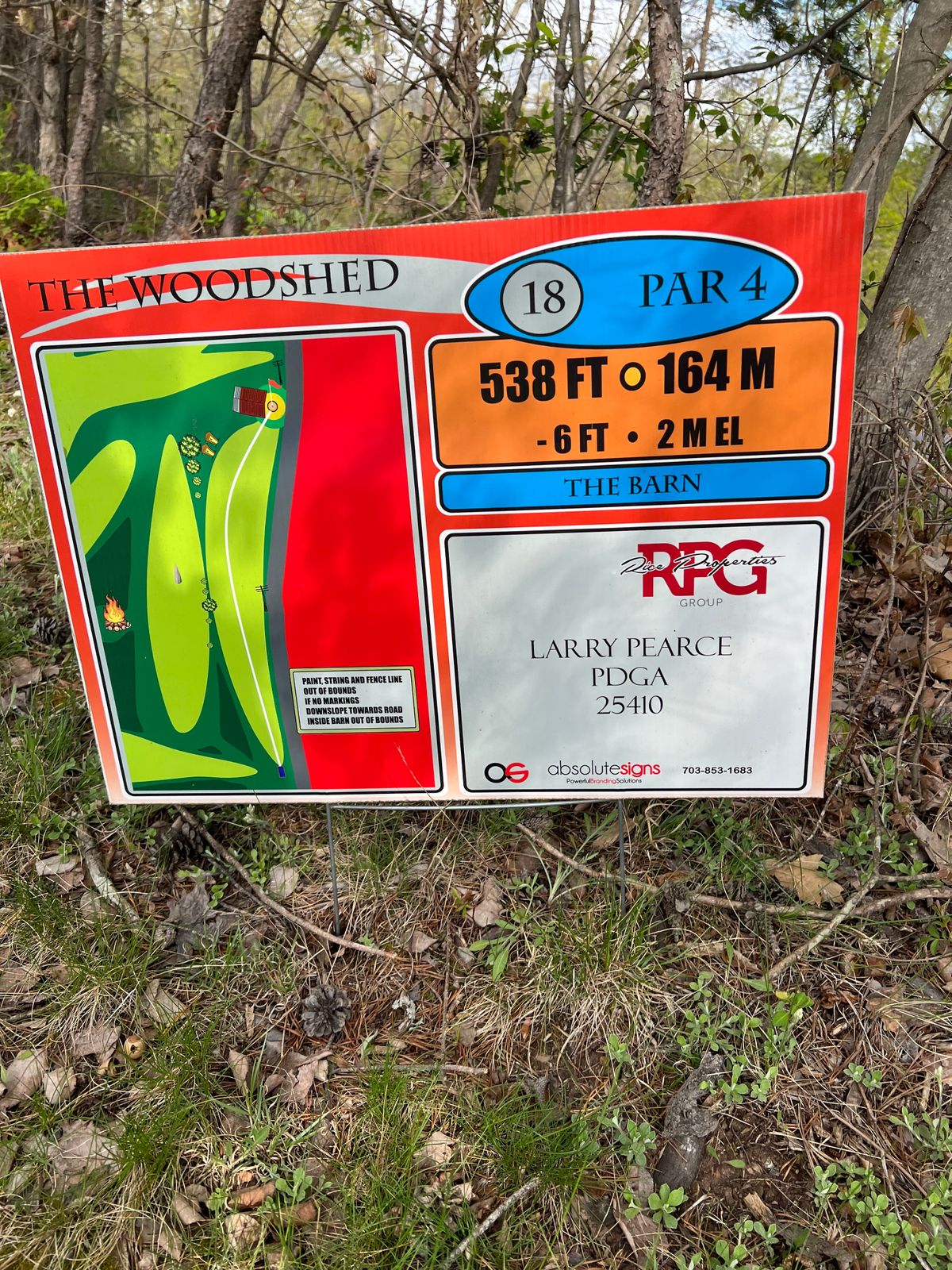 Hole #18 sign