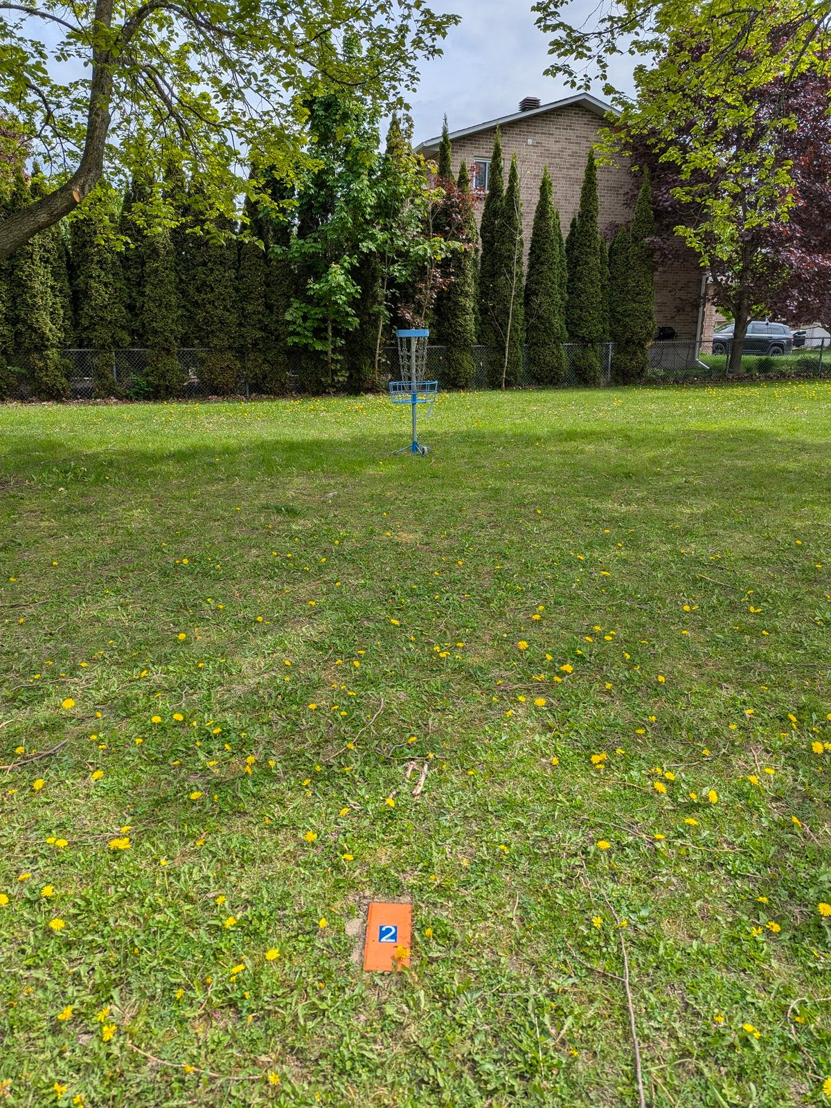 TEE 2. 
*IMPORTANT: The Single Tee brick acts like a marker and you can only throw from behind the marker, not for either side or in fro