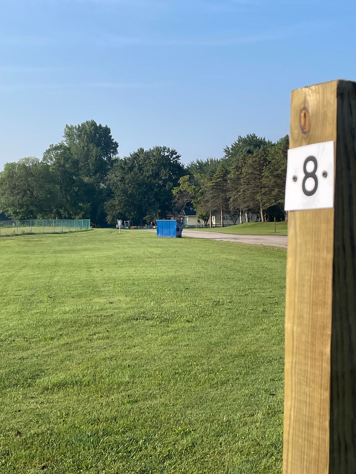 Hole 8 “Dumpster Dive” hole from the Tee
