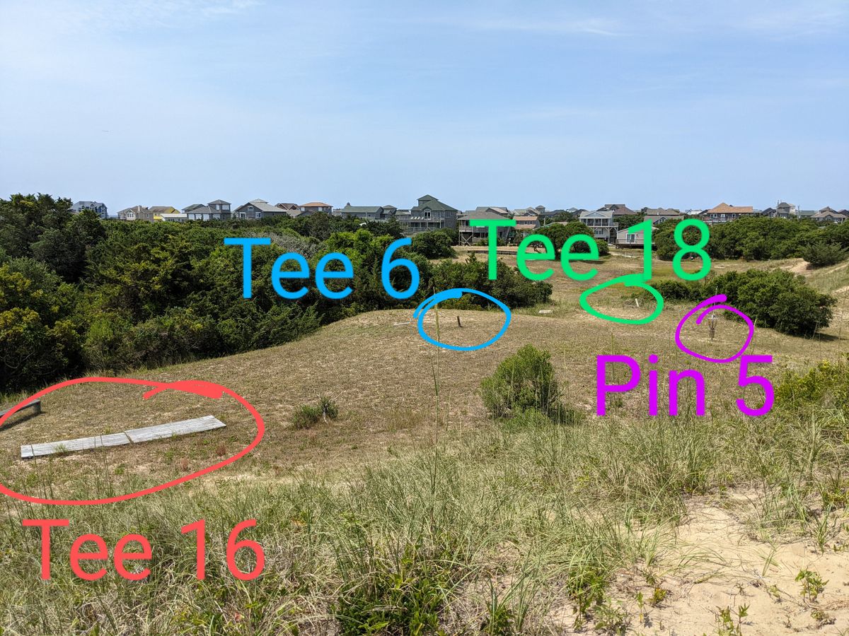 There are three different tee's near the pin for hole five, it's easy to get confused