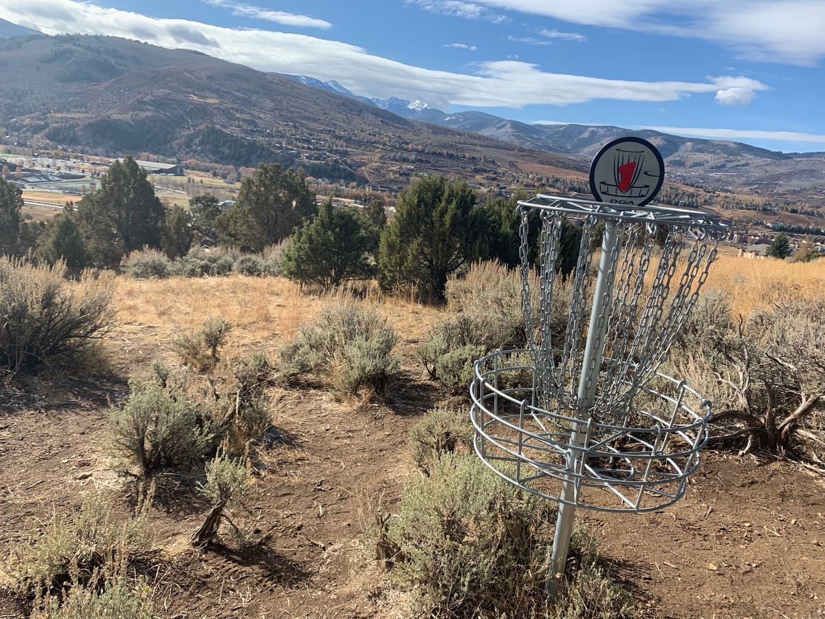 View of hole 1 pin. Edwards in the background.