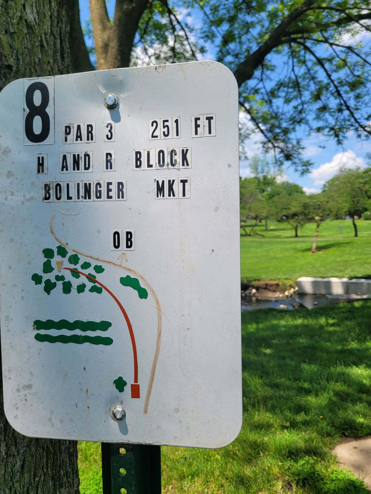 Hole 8 Tee Sign