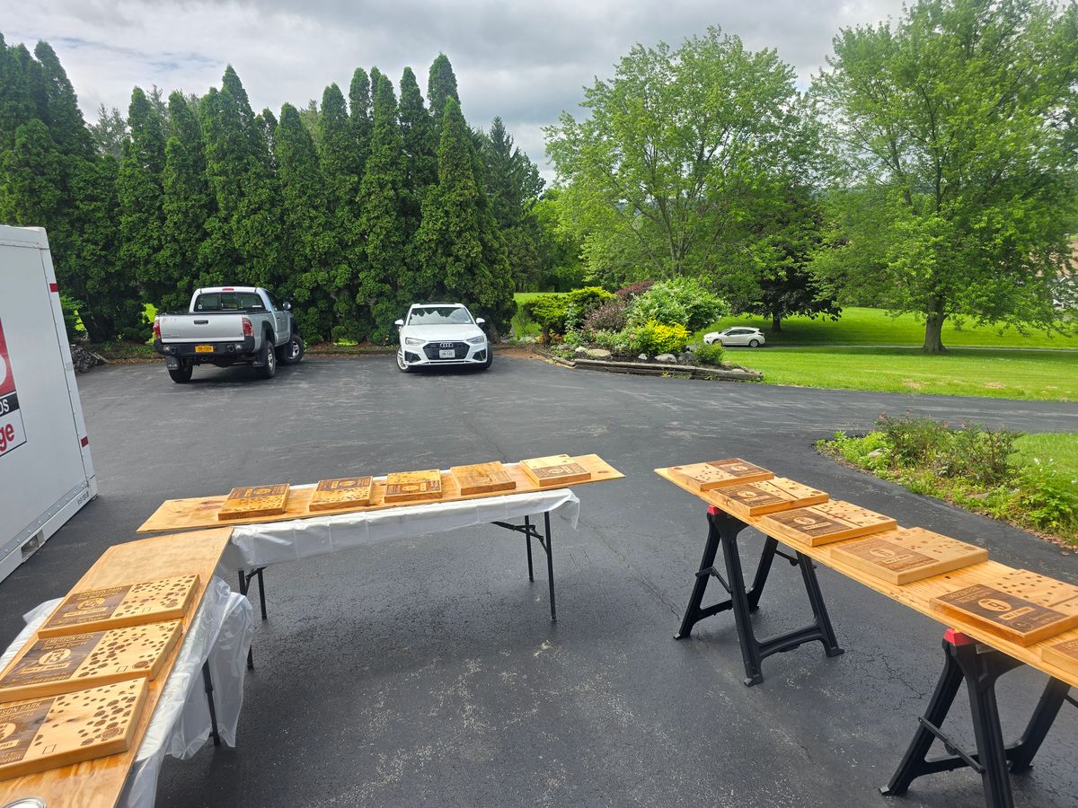 Staining the new signs.
