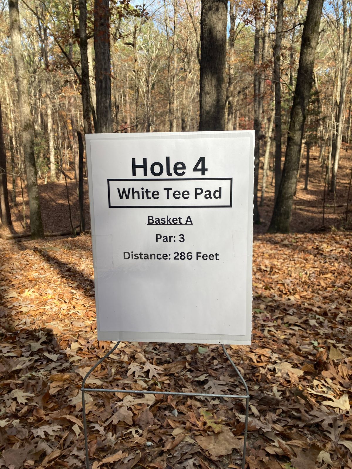 Hole 4 White Tee Sign