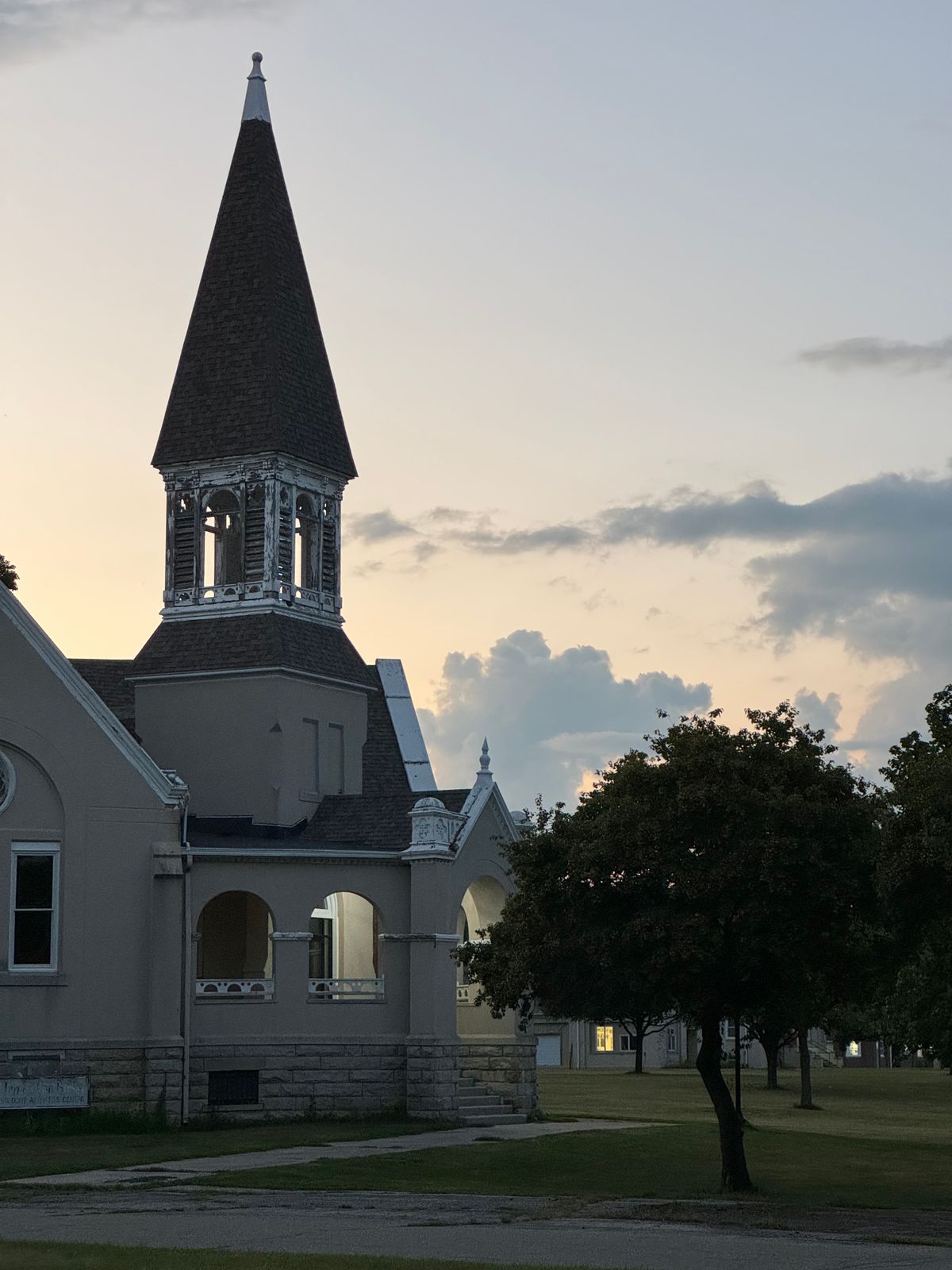 View of the old church/gym from 16’s fairway.