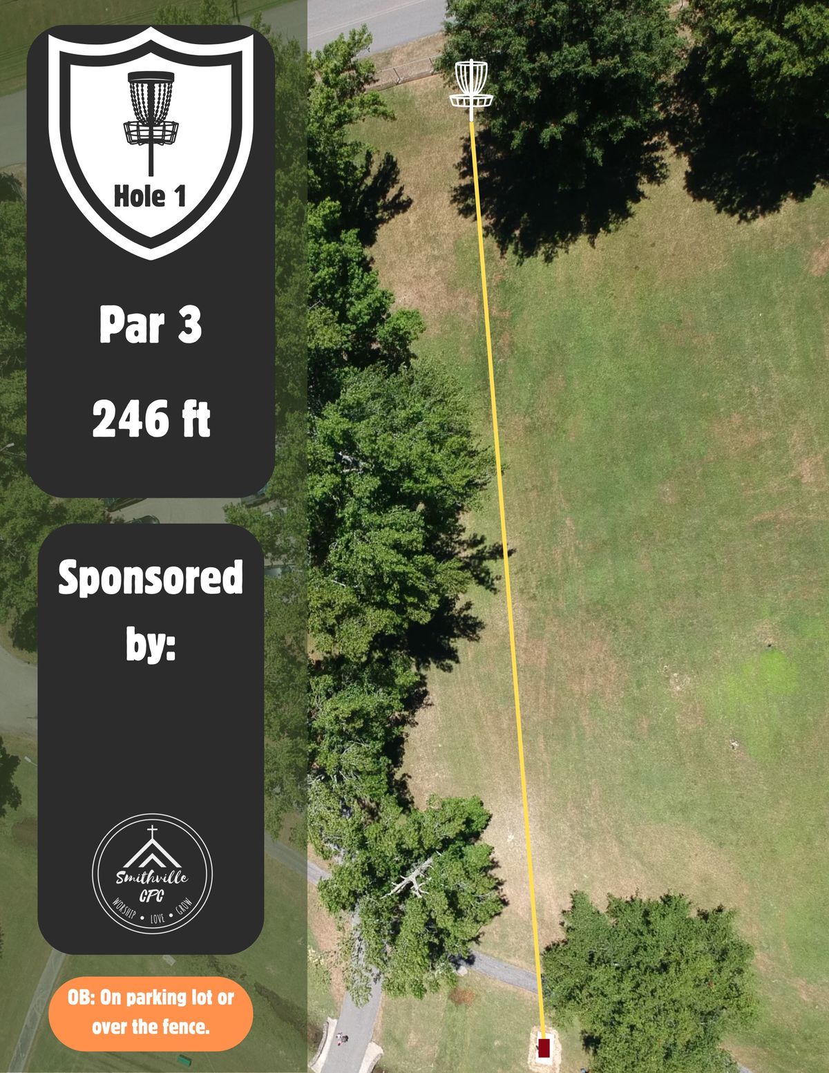 Hole one's tee sign