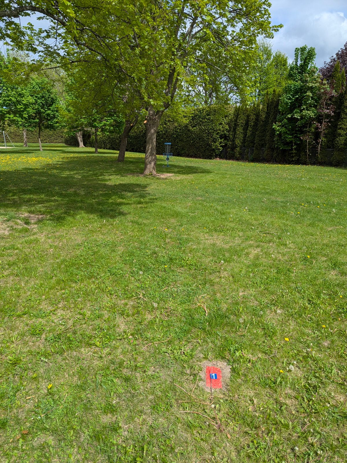 TEE 1.
 *IMPORTANT: The Single Tee brick acts like a marker and you can only throw from behind the marker, not for either side or in fro