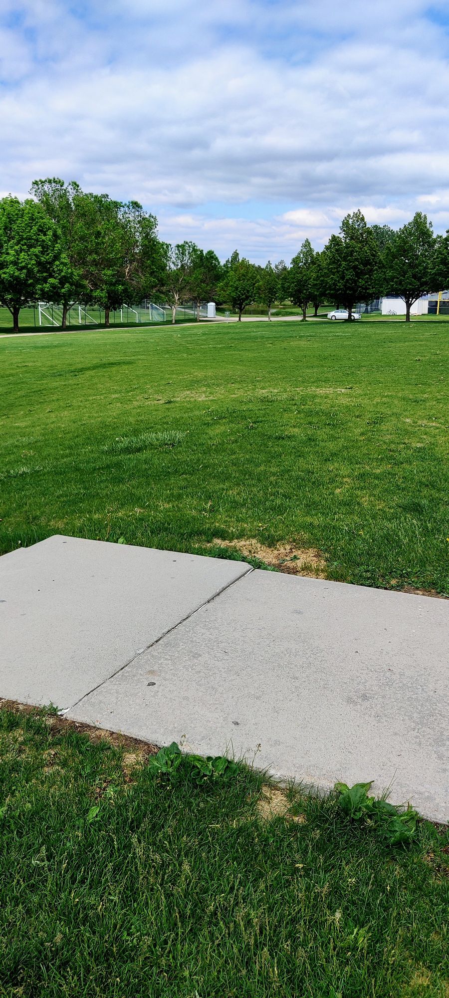 Hole 1 tee (shares a basket with hole 2)