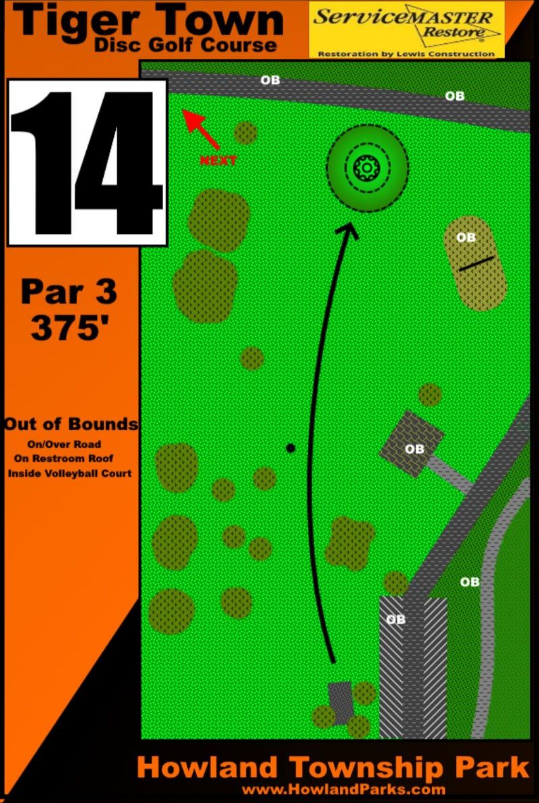 Hole 14 Tee Sign