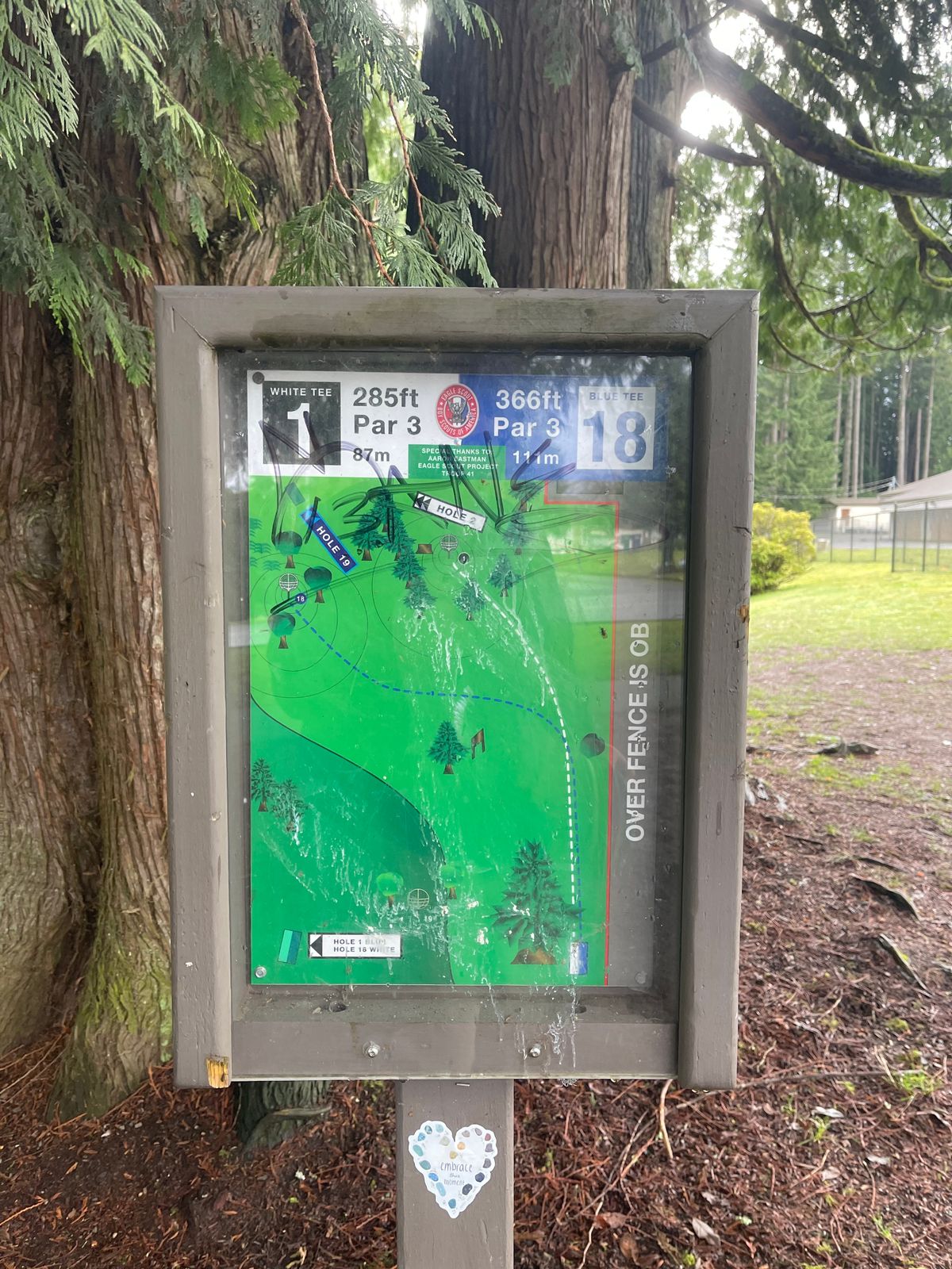 Hole 1 sign