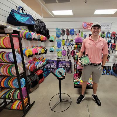 Owner with his booth.
