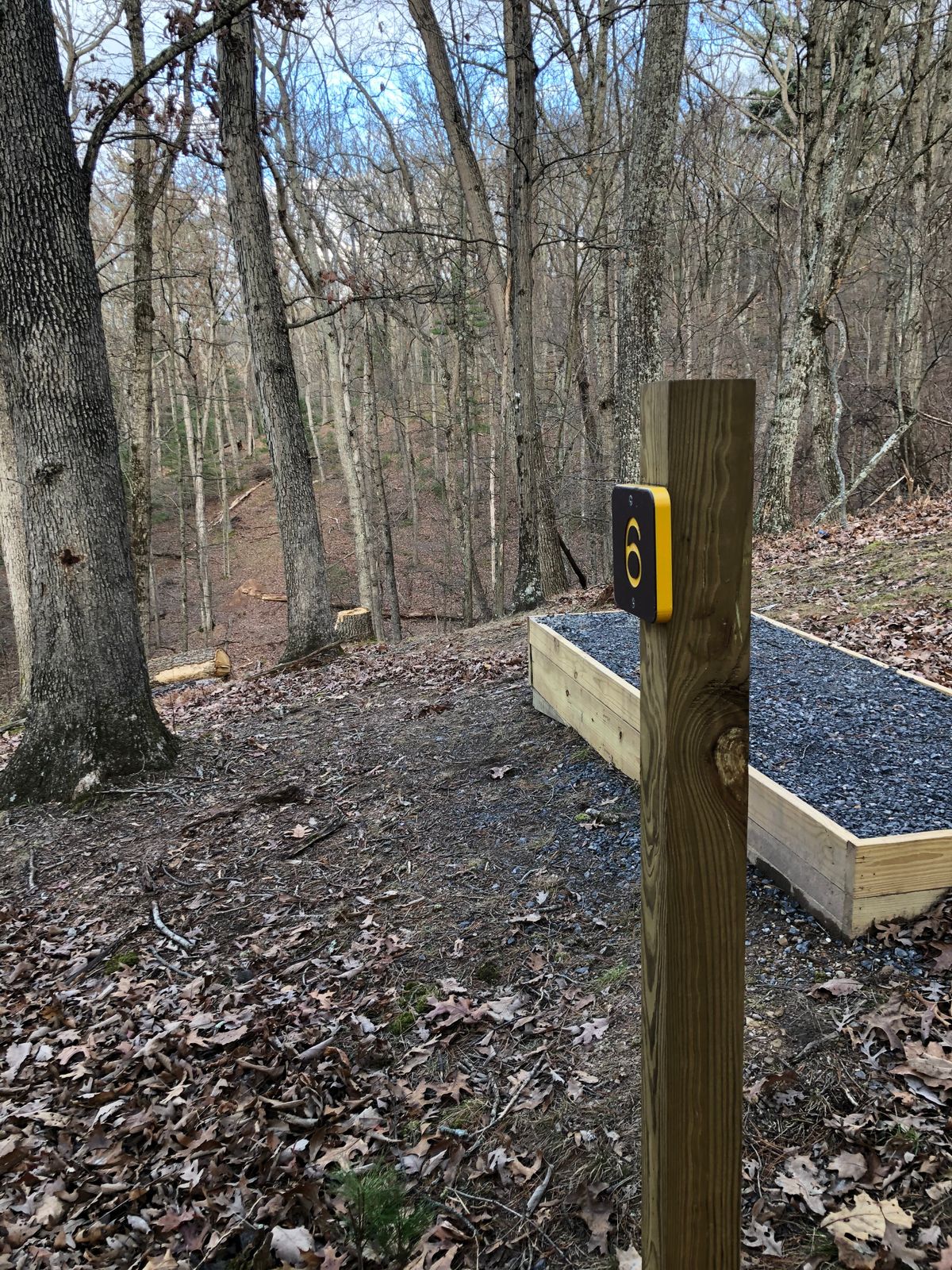 Tee Box 6 - drive is ridge to ridge basket to slightly right