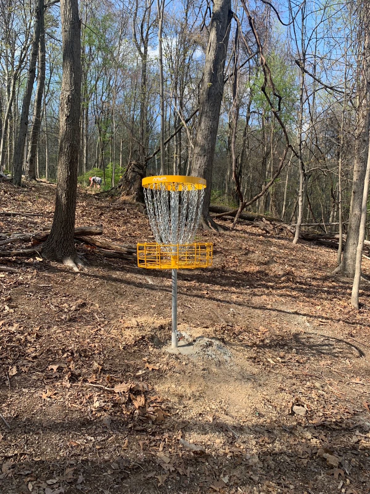 Hole #6 approach showing one of the new baskets just upgraded on 4-24-22. MVP Black Hole Gravity.