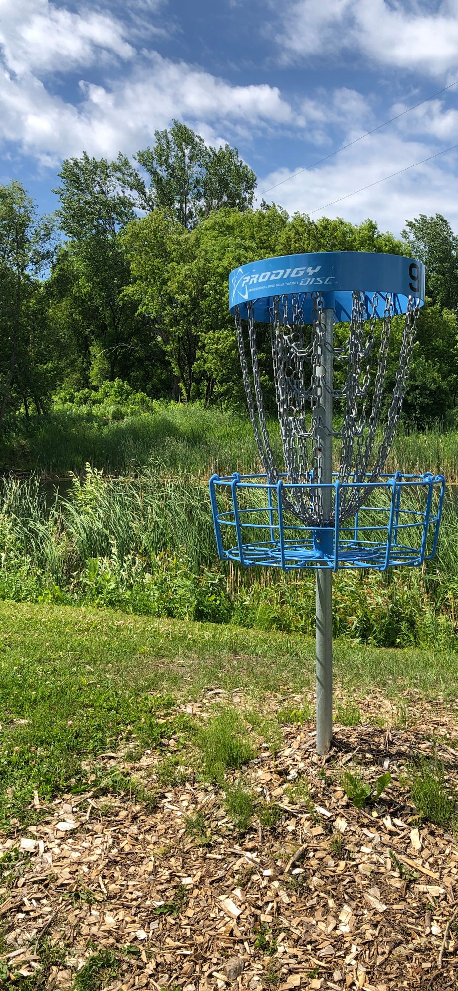 Looking back to the tee on hole 9