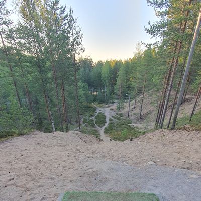 Pudotus hiekkamonttuun