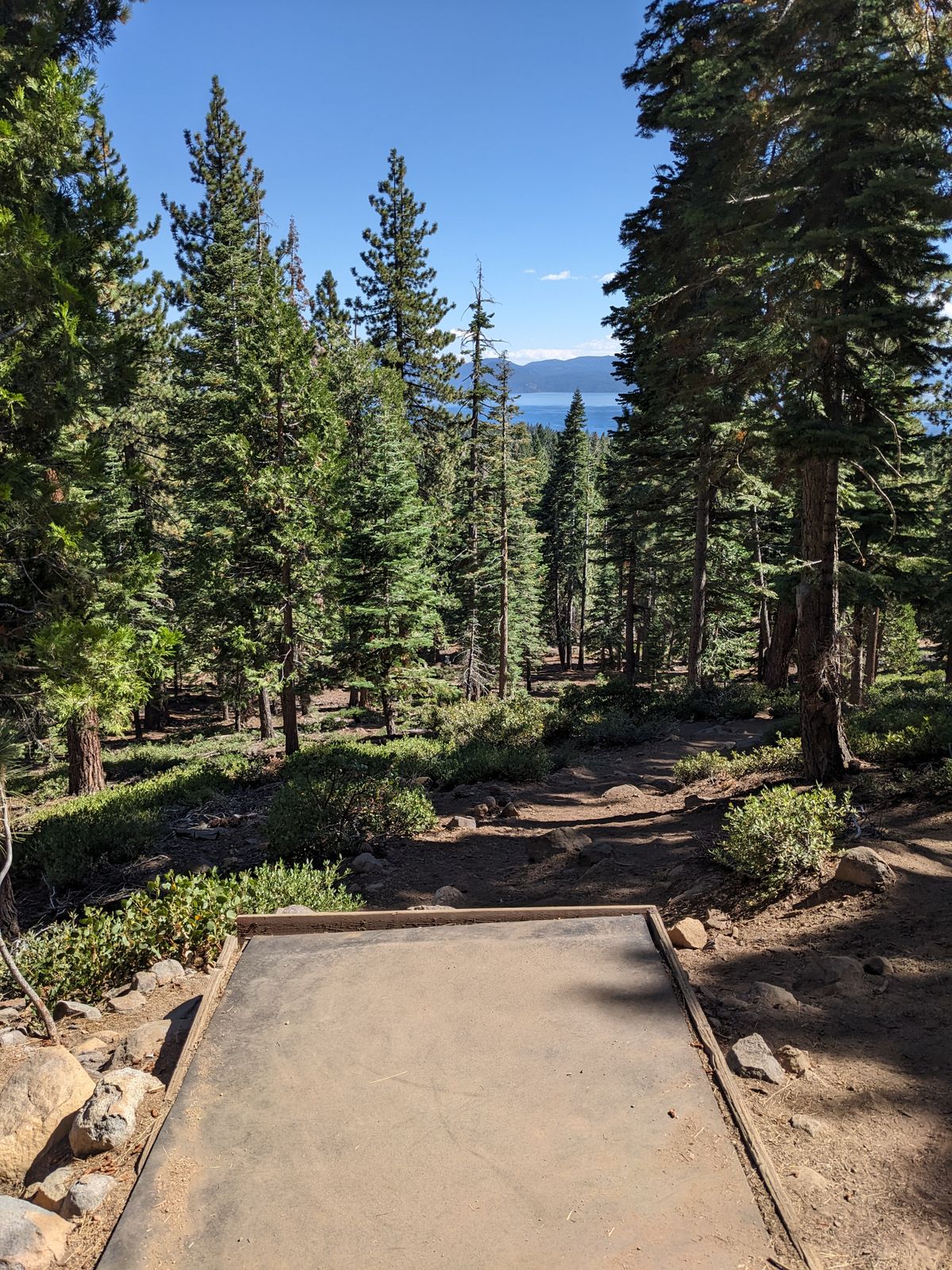 View of Lake Tahoe from the tee box at 17.