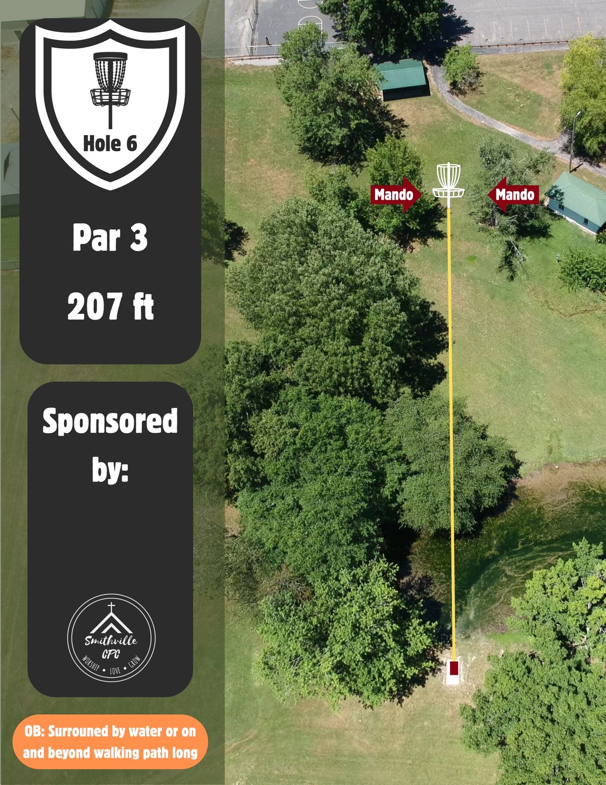 Hole six's tee sign