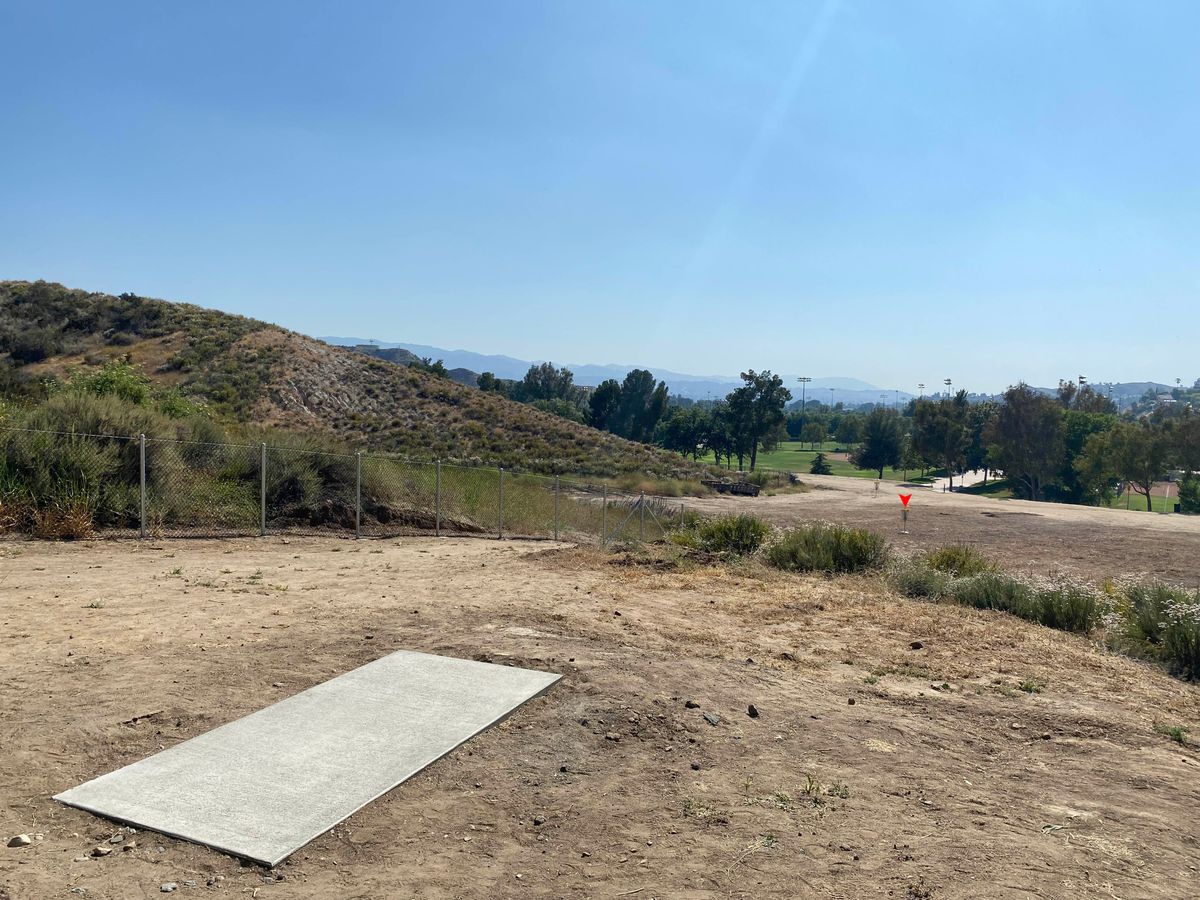 Hole 8, tee pad POV.