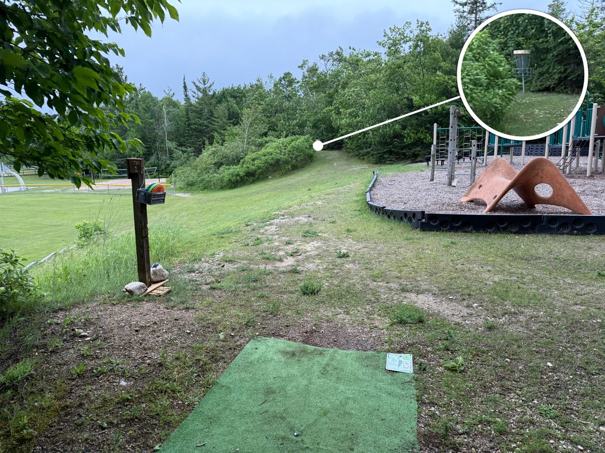 Hole 1 - danger on left but not as thick as pines on the right!