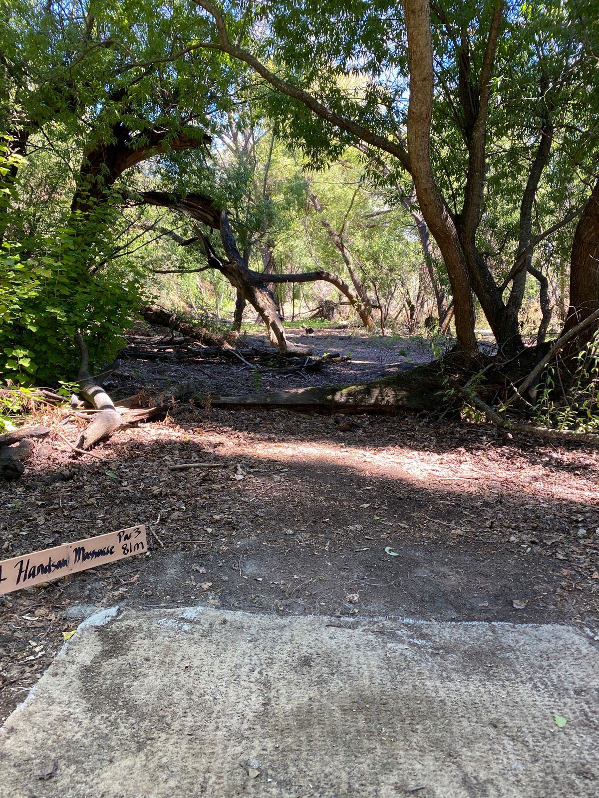 Hole 7 with old tee sign

"Handsaw Massacre"