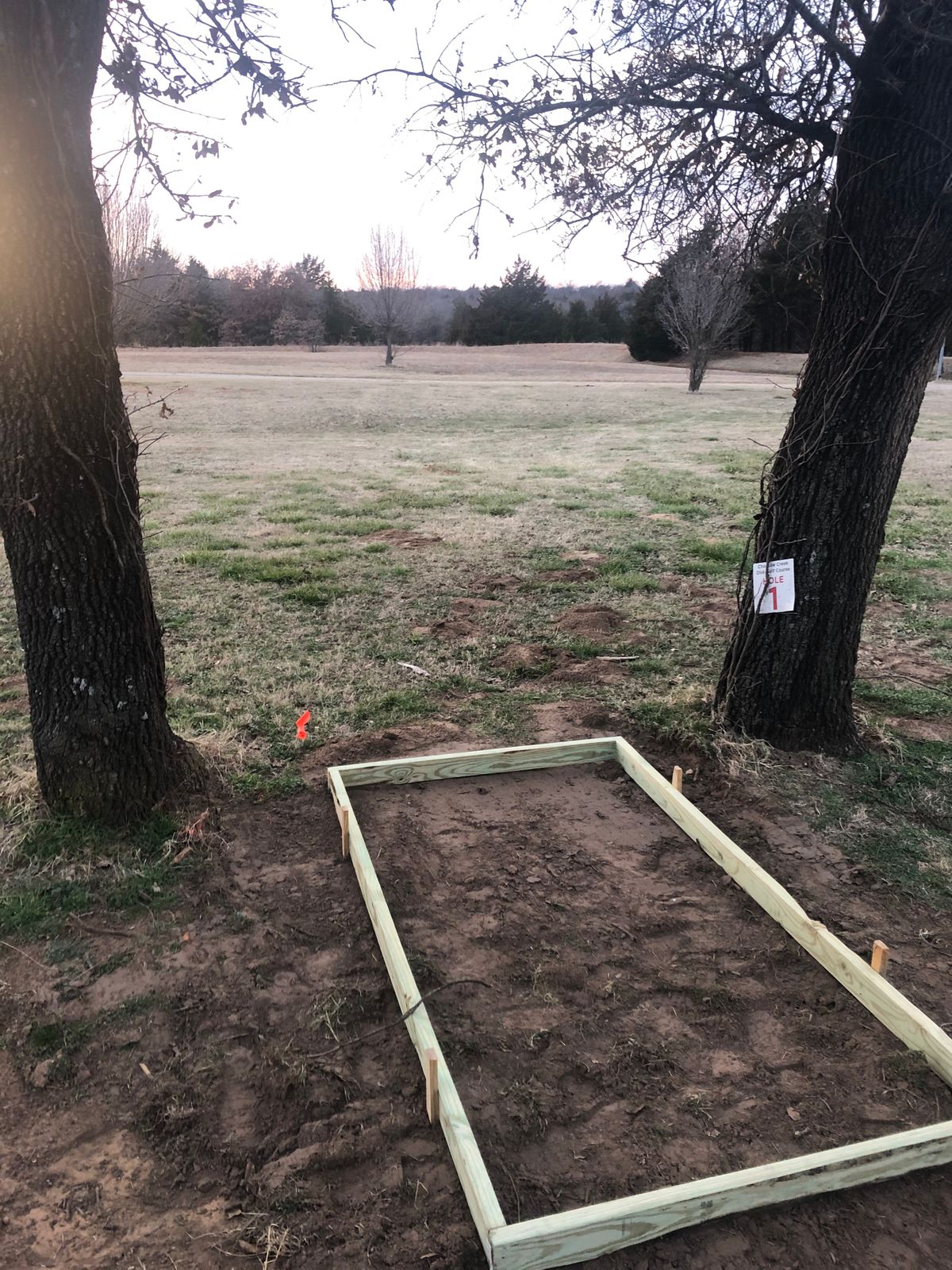Forms are in for all holes. New tee pad placements for most. Hopefully they’ll get poured soon.