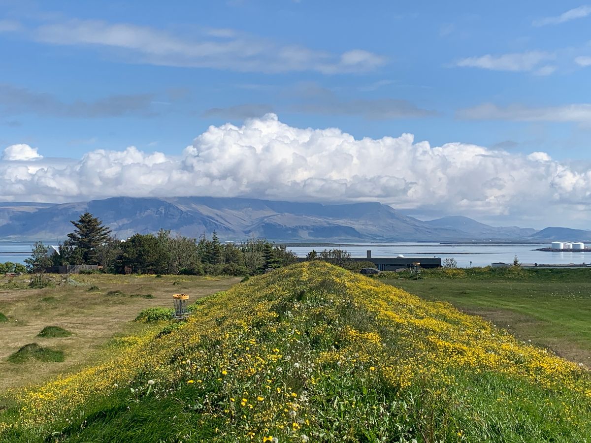 Hole 3 and 4 - Mt Esja in the background ⛰️