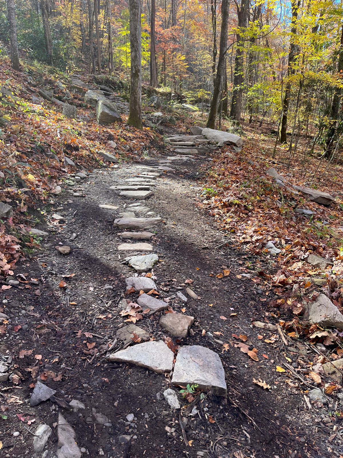 One of many stone staircases