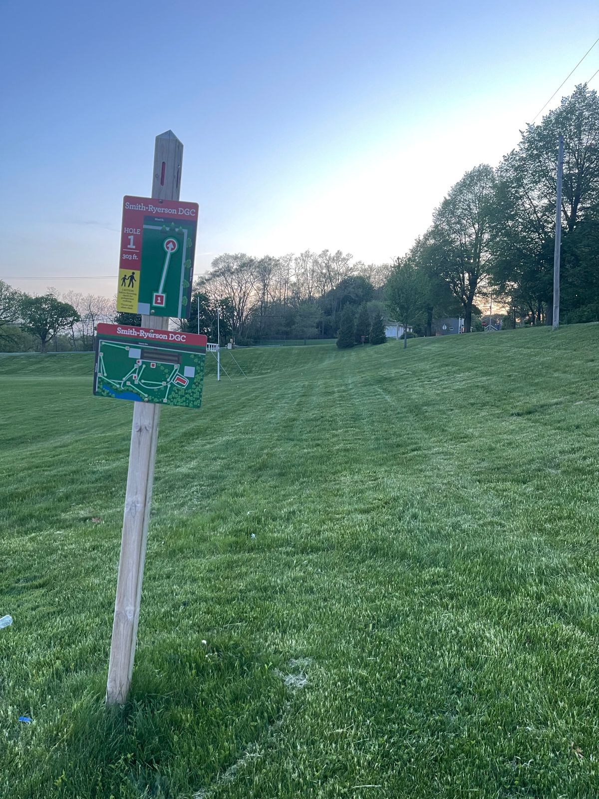 One signage and fairway