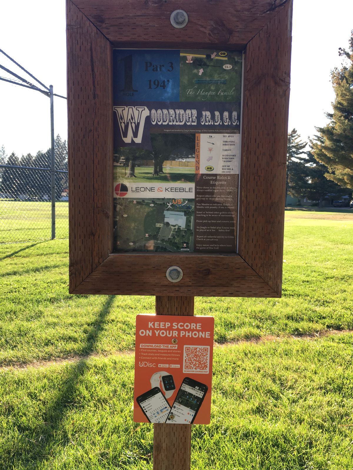 First tee sign