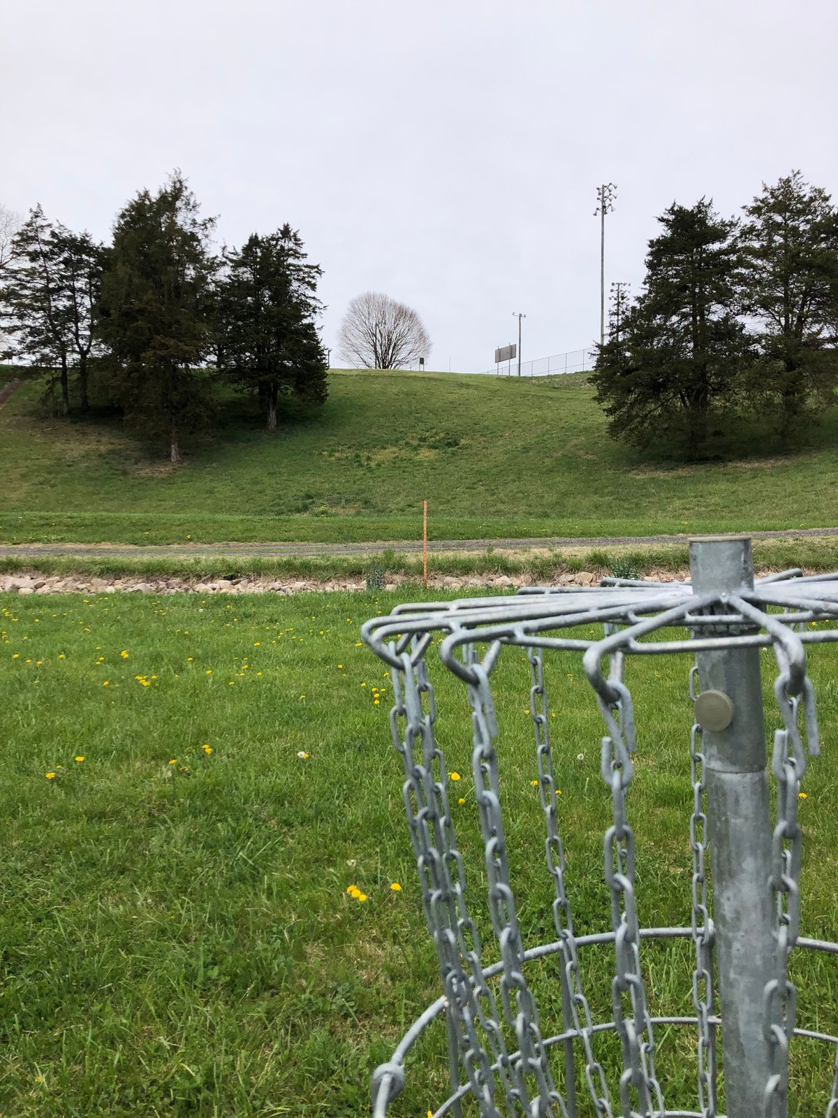 #13 basket looking up towards the tee