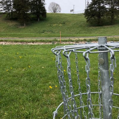 #13 basket looking up towards the tee