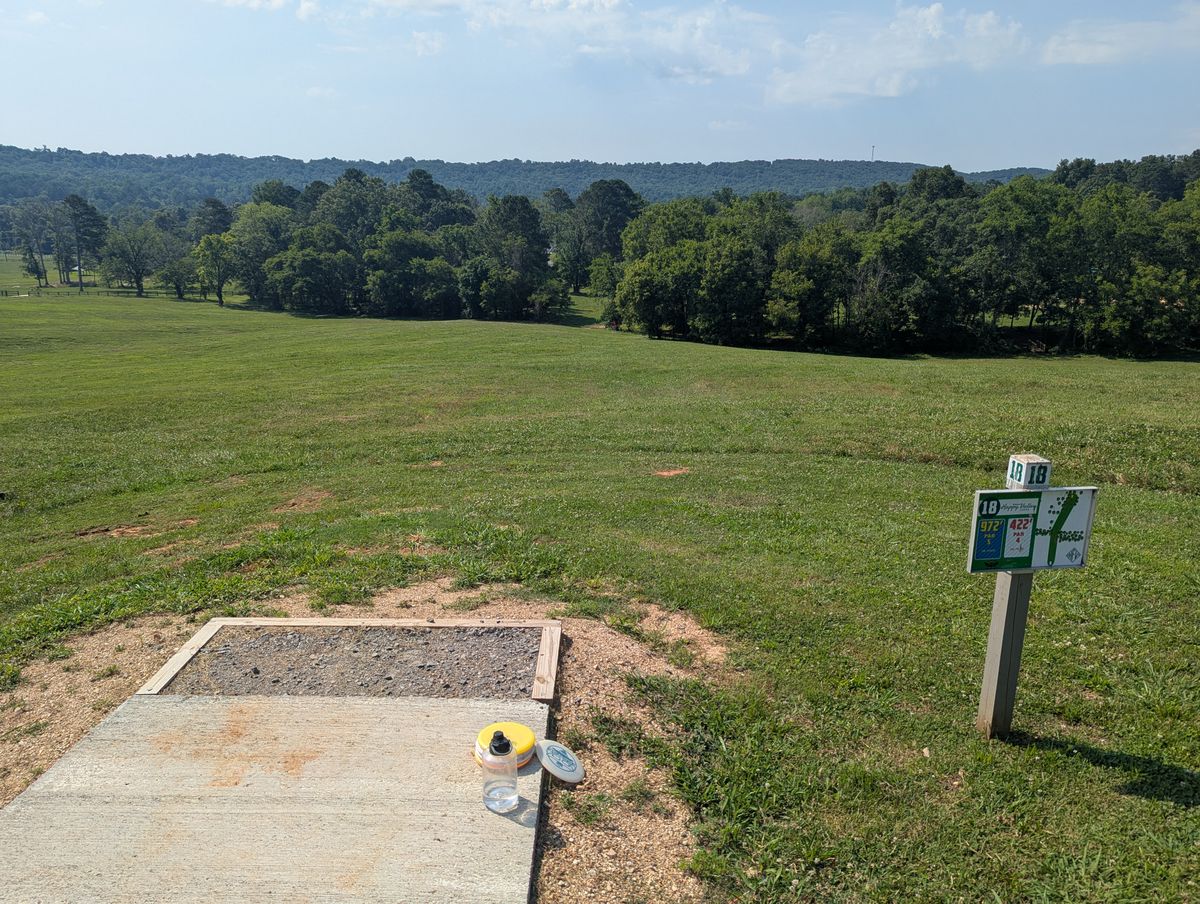 Hole 18, looking down from the top of the course
