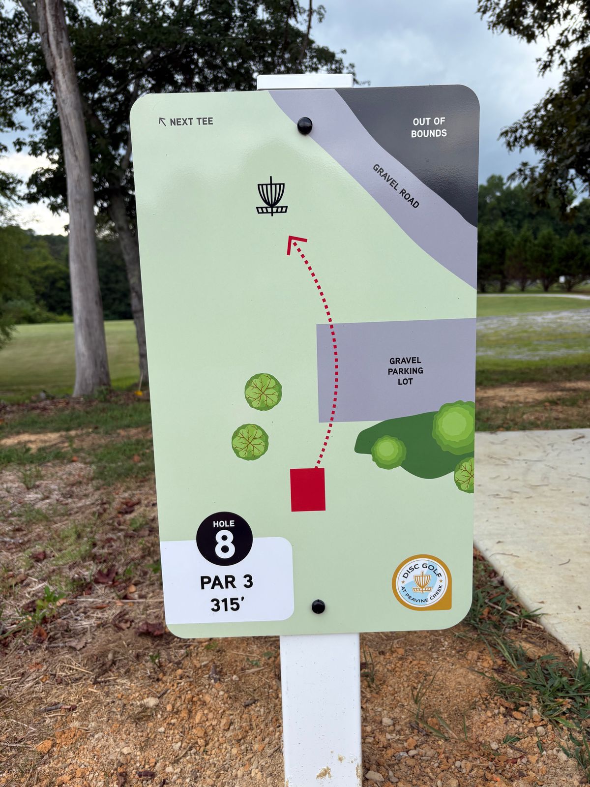 Hole 8 tee sign