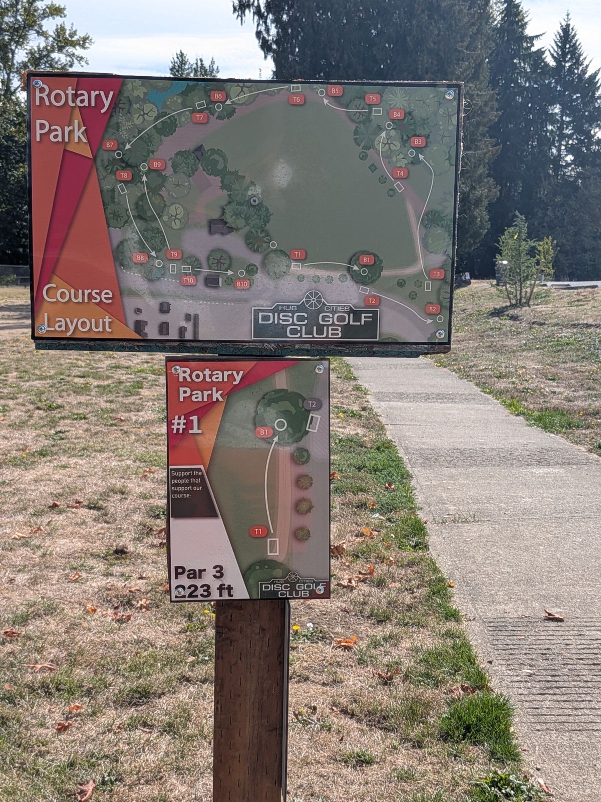 Teesign (behind current 1, will be in front of hole 1 when it moves to stump).