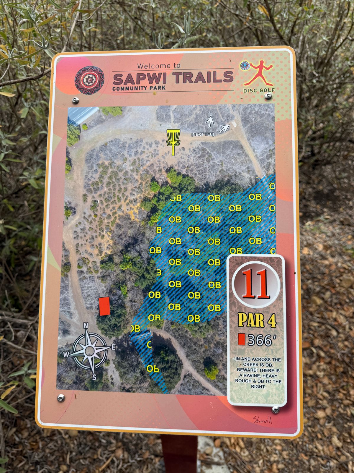 Sign hole 11