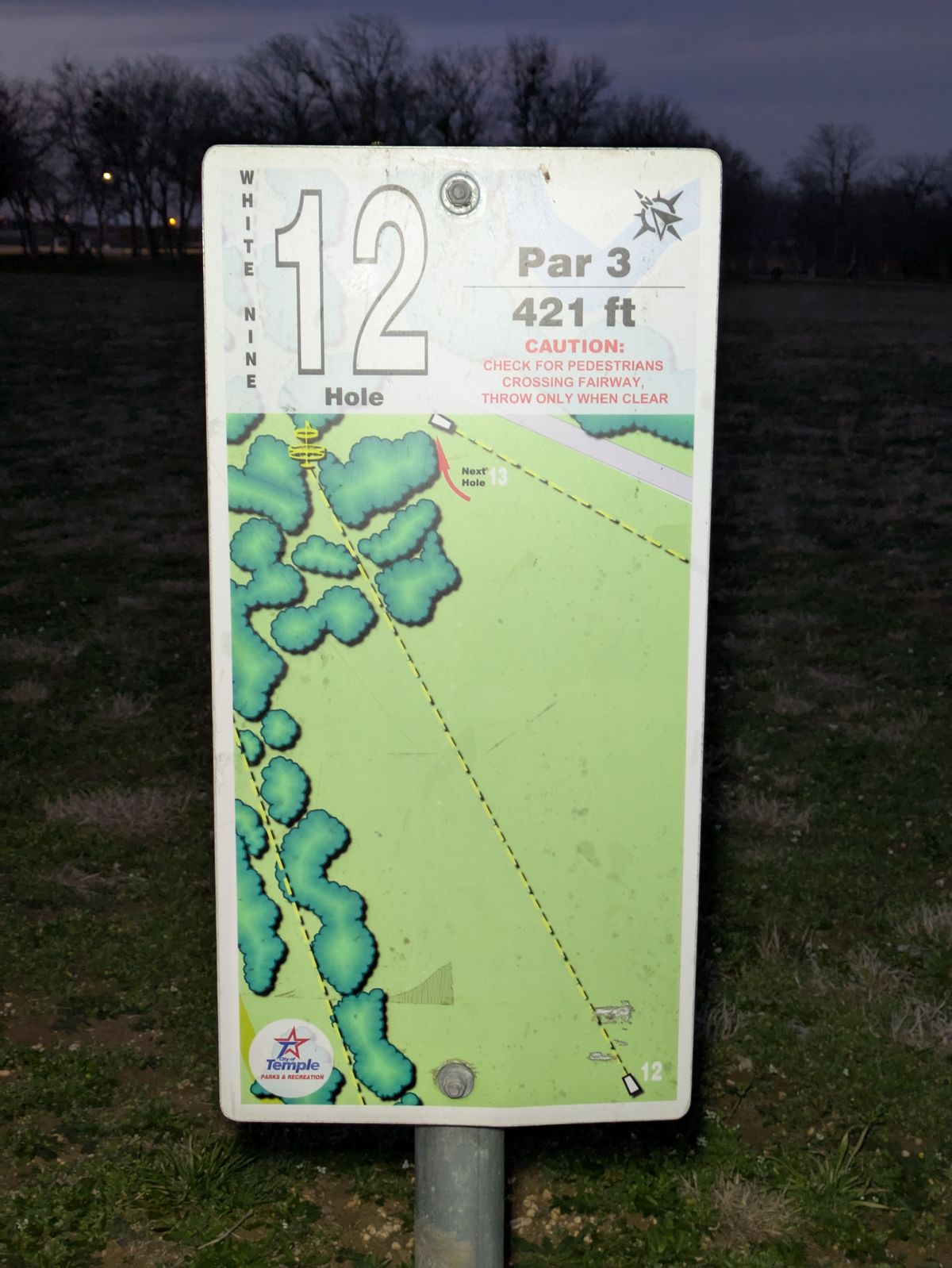 Hole 12 sign