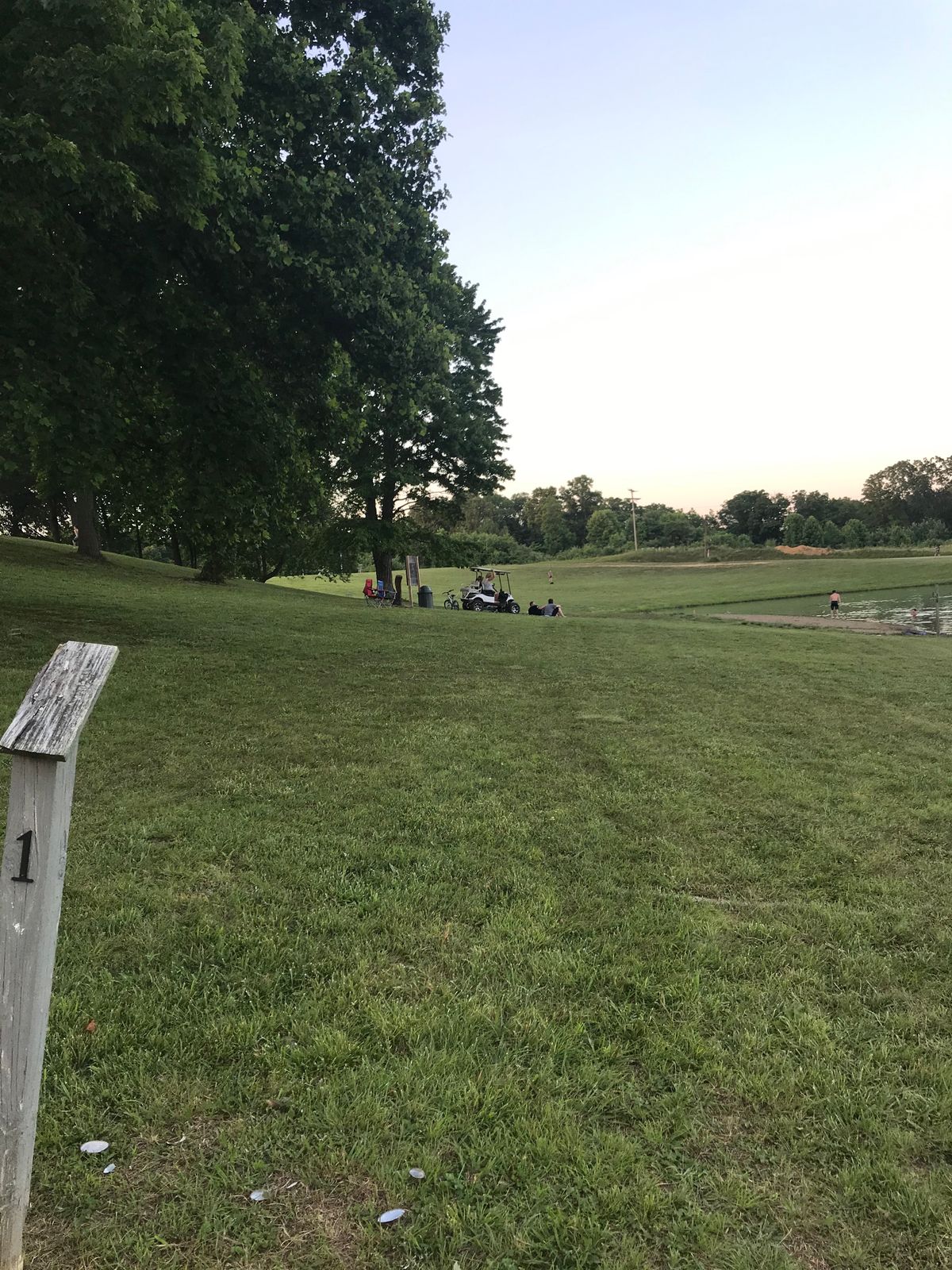Tee off of hole 1 (lake hazard to left)