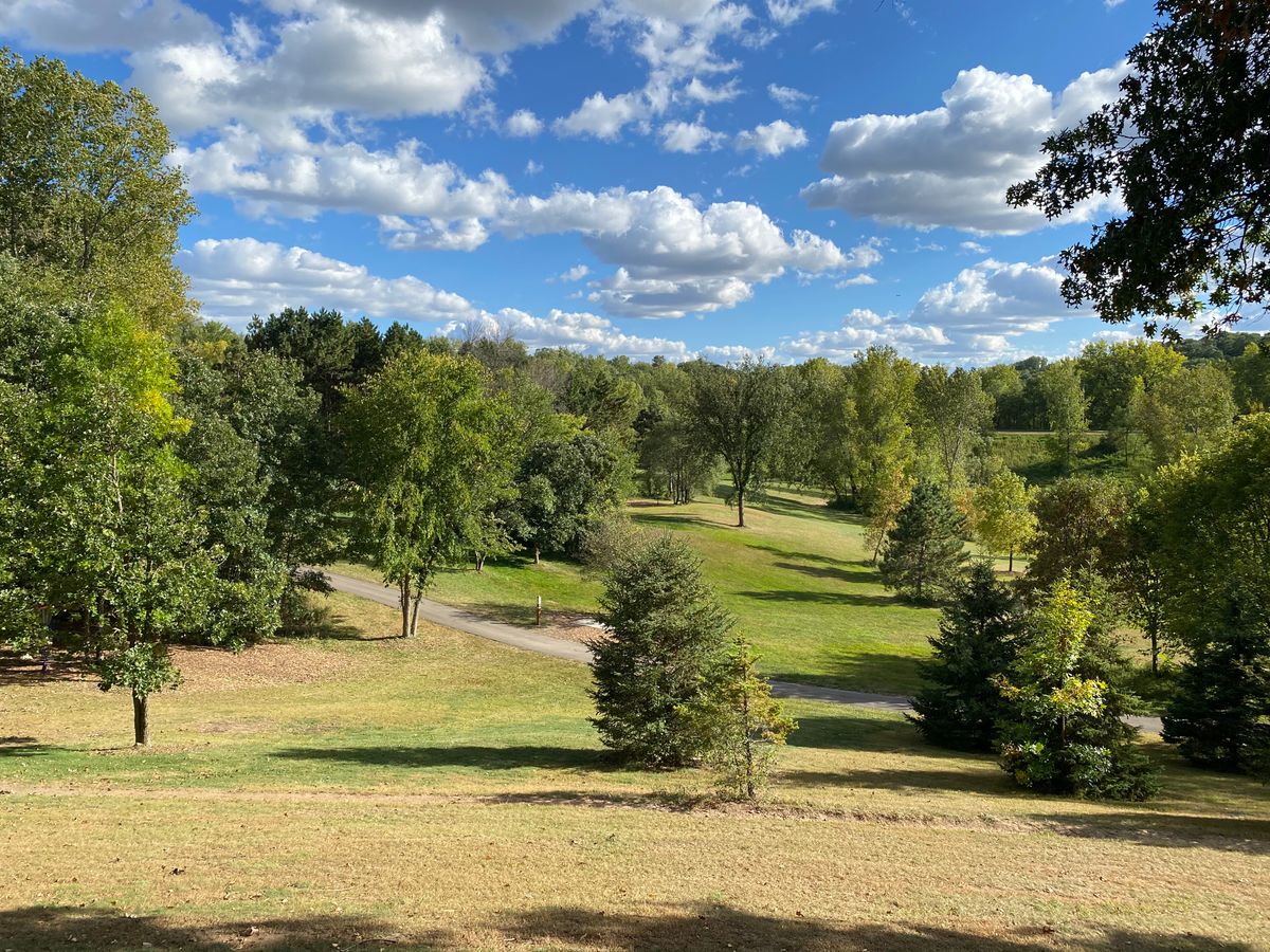 Overlooking the course.