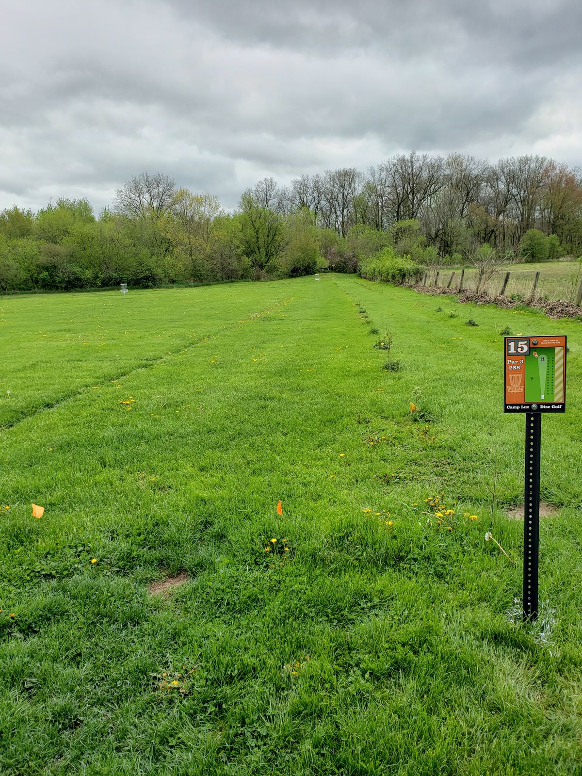 Fence on the right is the edge of Camp Luz property, so anything over the fence is O.B.  please be considerate of any crops that may be planted when retrieving O.B. throws.