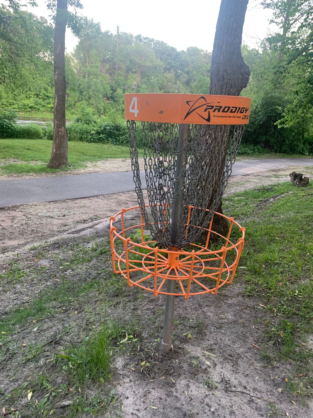 View of hole 4 basket.
