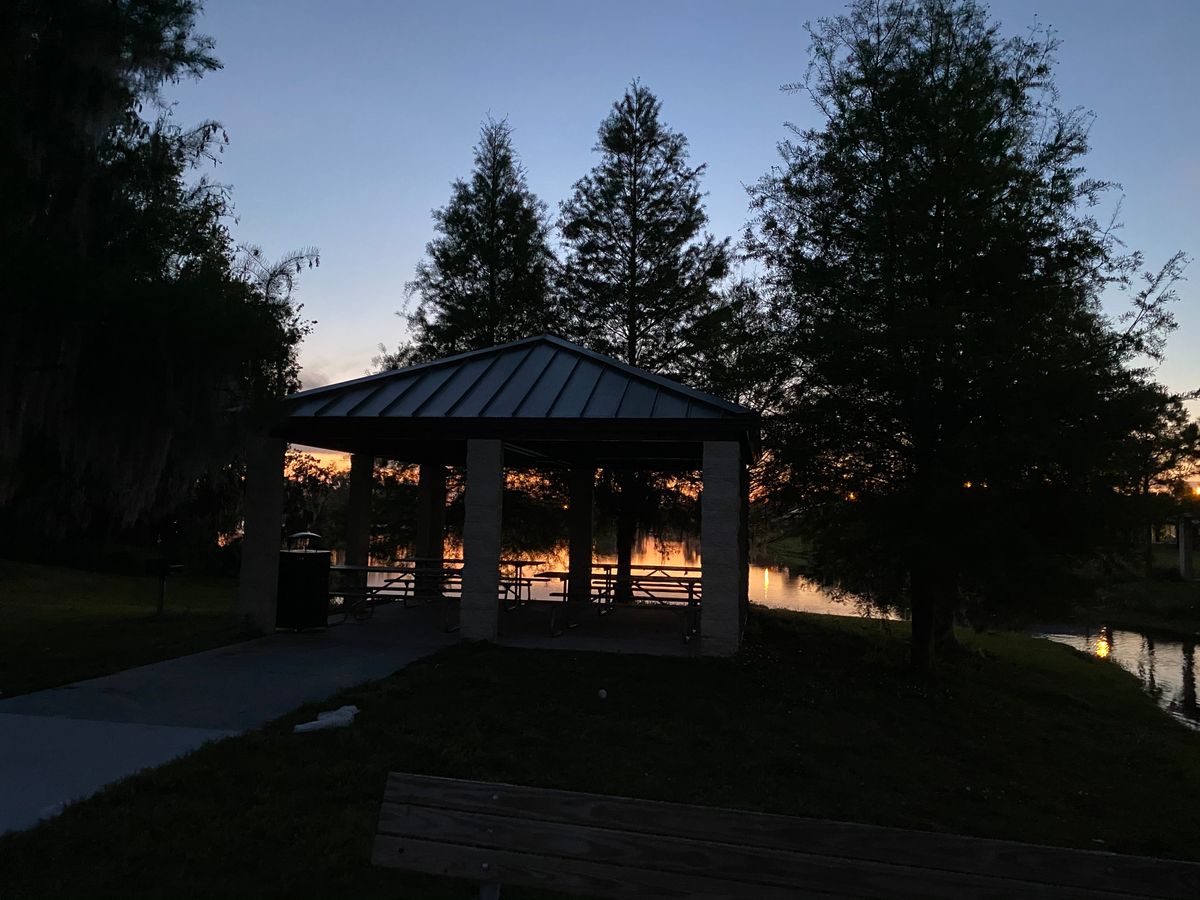 Sunrise, getting on the course early.