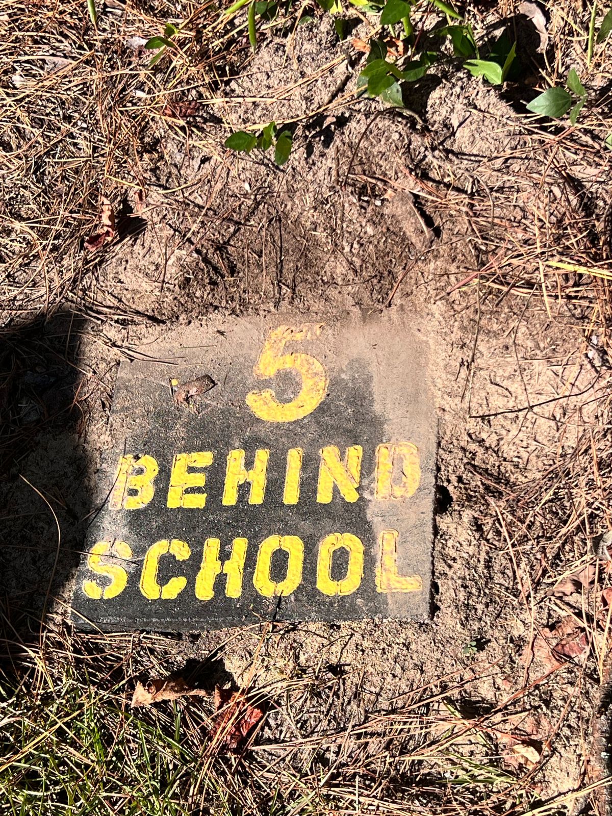 Long walk to hole 5 around back of school.