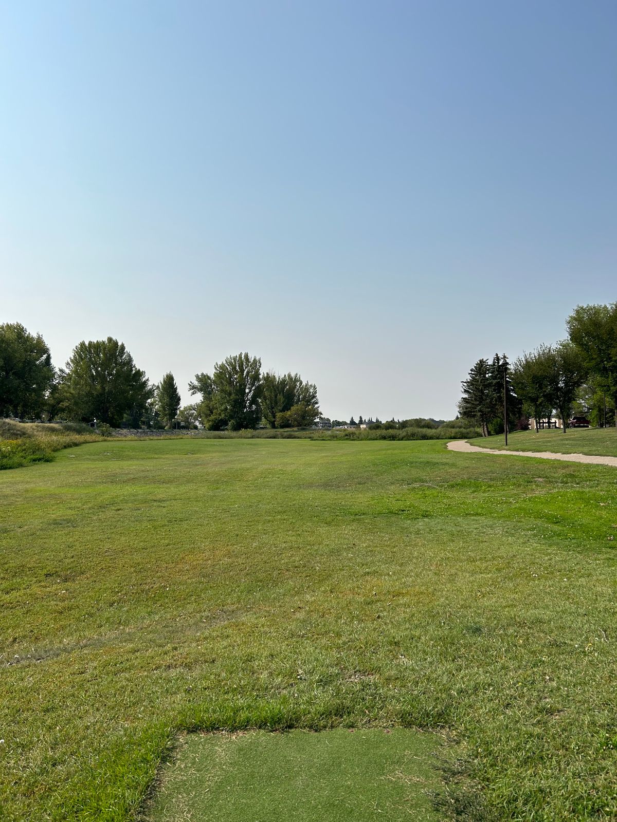 Hole 14 - walking path and beyond to the right is OB