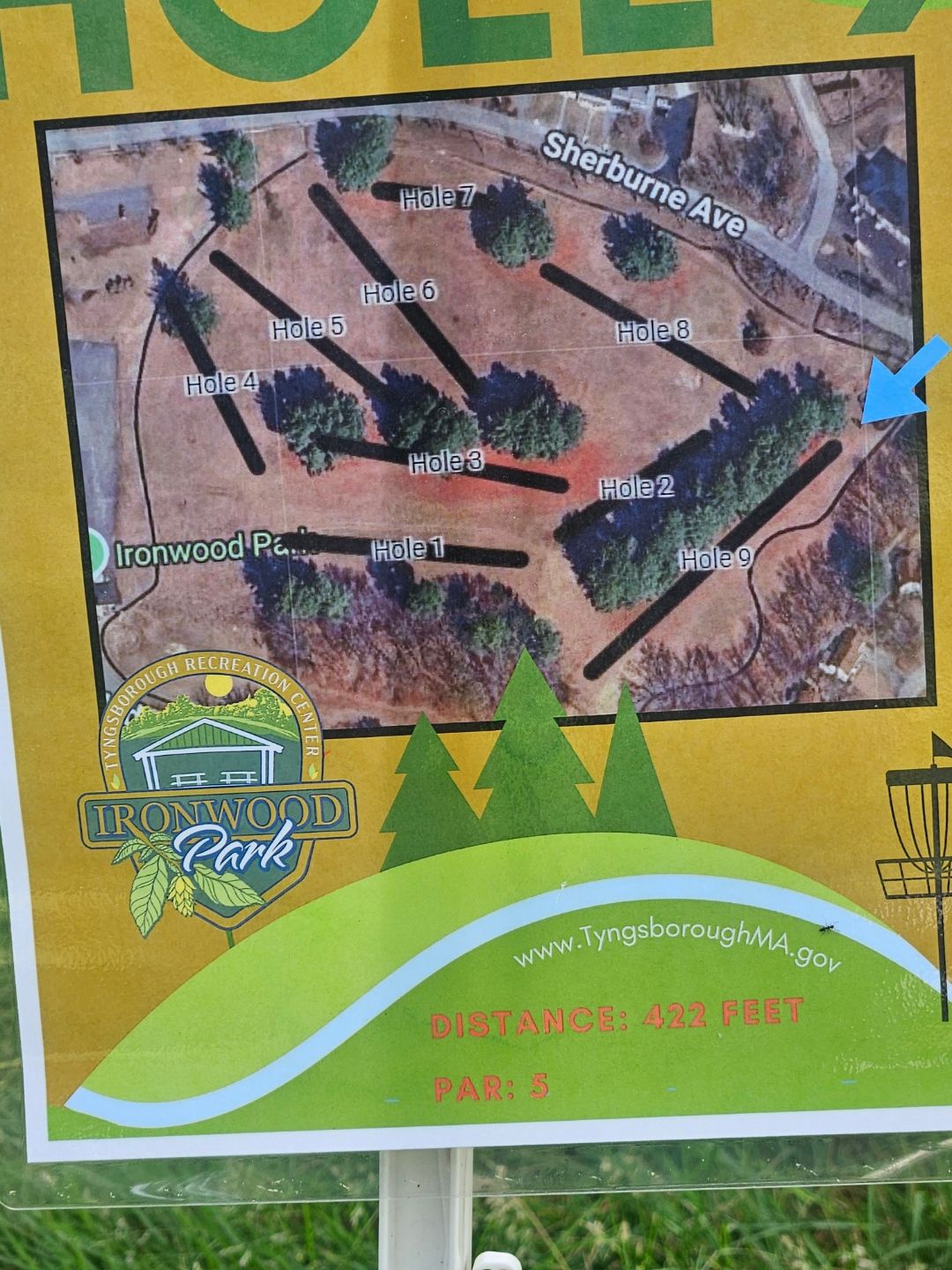 Hole 9 actual dist. 345'