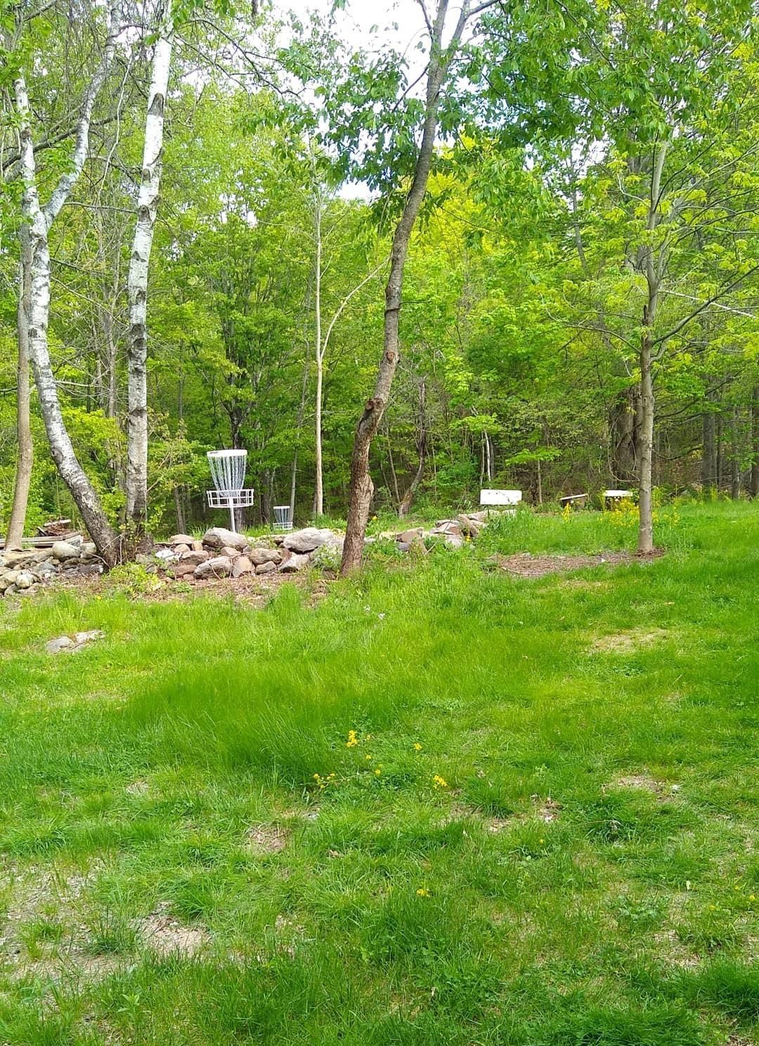 Hole 9's target from 10's tee pad